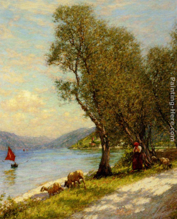 Henry Herbert La Thangue Veronese shepherdess Lake Garda